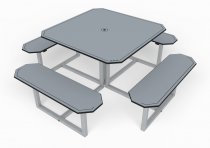 Picknickbord Skagen grå för många personer